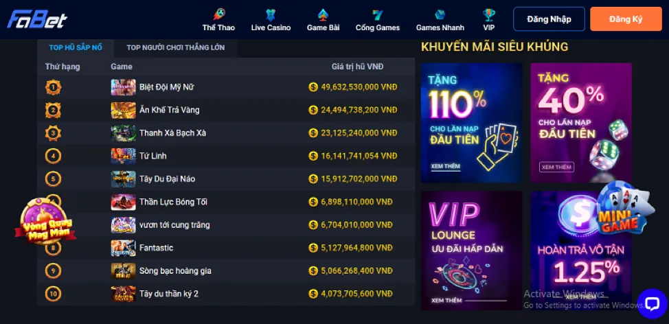 Giao diện các tính năng nổi bật của fcb8 app